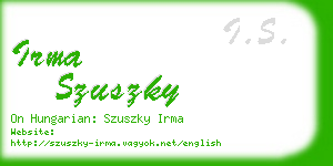 irma szuszky business card